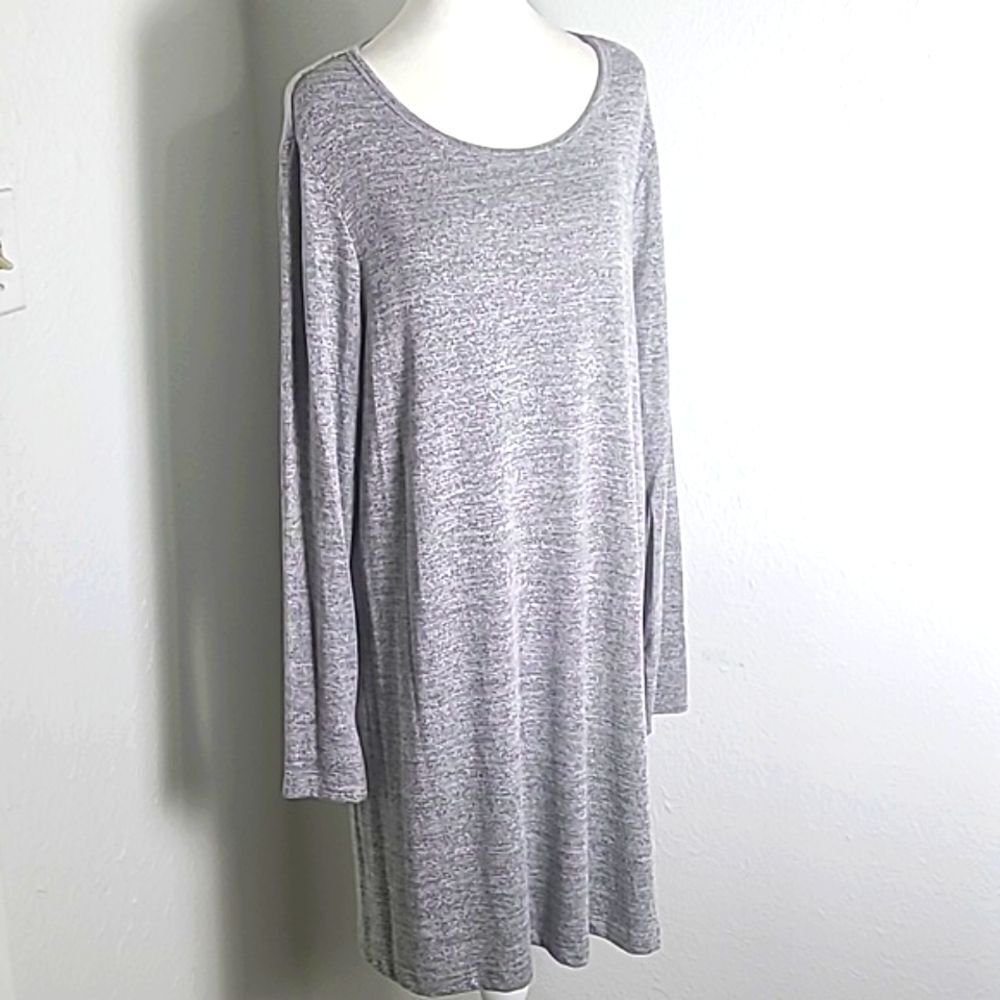 GAP Gray Softspun T-Shirt Dress, Longsleeve,  Size XL